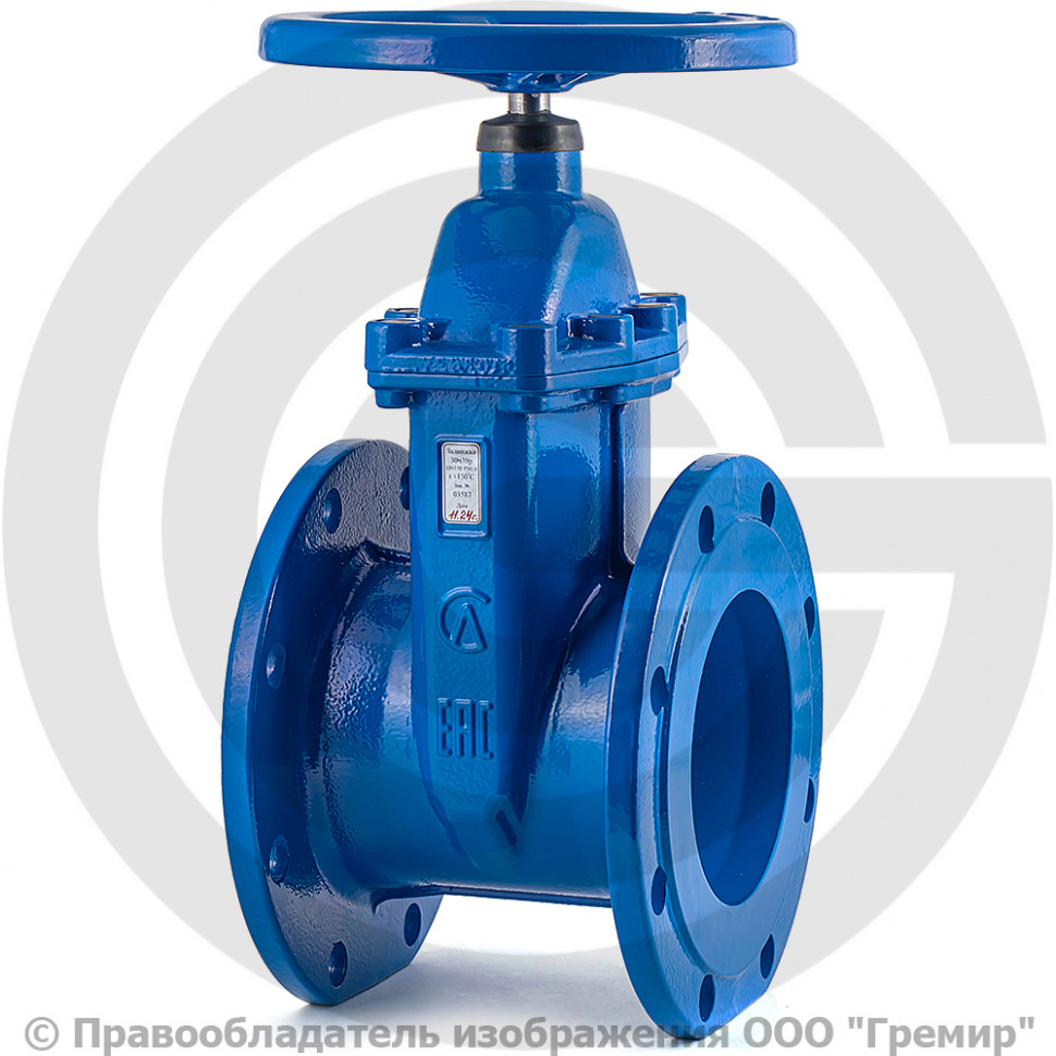 Задвижка 30ч39р обрезиненный клин Ду150 Ру16 ЛМЗ чугунная клиновая