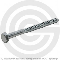 Саморез стальной оцинкованный с шестигранной головкой М8х100 DIN 571 (упак 100 шт)