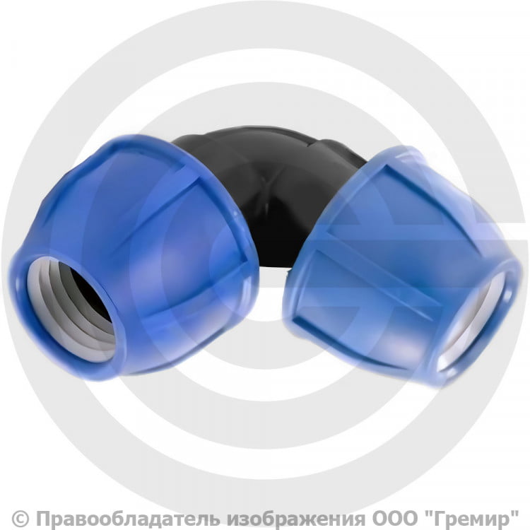 Отвод ПЭ компрессионный Дн 20 90гр Ру-16 RTP (РосТурПласт) | Гремир