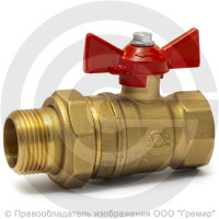 Кран латунный Ду-20 (3/4") Ру-40 ВР-"Американка" бабочка VALFEX 11Б27фт1М Кран латунный Ду-20 (3/4") Ру-40 ВР-"Американка" бабочка VALFEX 11Б27фт1М