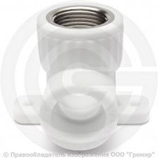 Угольник PP-R комбинированный белый ВР (ВН) Дн 25-3/4" с креплением PRO VALFEX