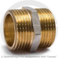 Ниппель латунный НР (НАР) Ду-15 (1/2") никель Aquasfera
