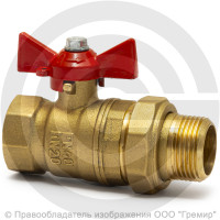 Кран латунный Ду-32 (1 1/4") Ру-40 ВР-"Американка" бабочка VALFEX 11Б27фт1М Кран латунный Ду-32 (1 1/4") Ру-40 ВР-"Американка" бабочка VALFEX 11Б27фт1М
