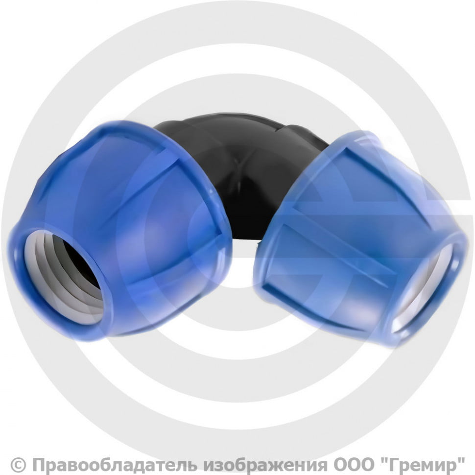 Отвод ПЭ компрессионный Дн 40 90гр Ру-16 RTP (РосТурПласт) | Гремир