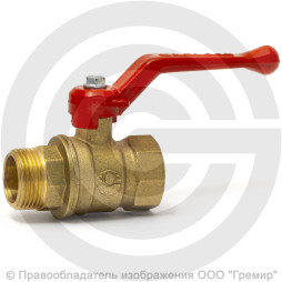 Кран латунный Ду-15 (1/2") Ру-40 ВР-НР (ВН-НАР) рычаг VALFEX 11Б27фт1М