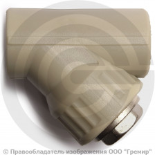 Фильтр PP-R сетчатый серый внутренняя пайка Дн 25 45гр VALFEX