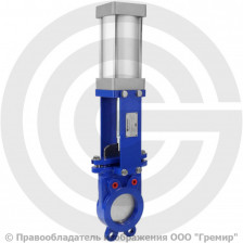 Задвижка шиберная двусторонняя с невыдвижным штоком Ду-150 Ру-16 с пневмоприводом (Т<110°С) Benarmo