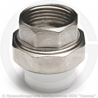 Муфта PP-R комбинированная разъемная белая ВР (ВН) Дн 20-1/2" Pro Aqua