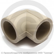 Угольник PP-R серый Дн 90 90гр Pro Aqua
