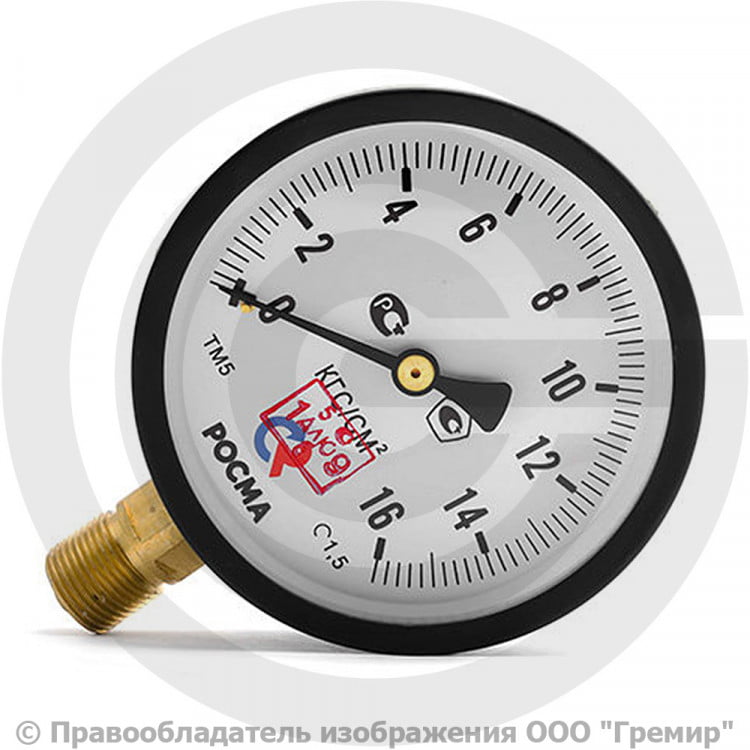 Манометр ТМ-510Р.00, 100 мм, (0-0,1 МПа), 1.5, G 1/2 купить в Москве ...