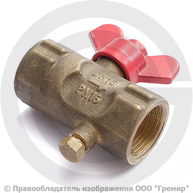 Кран для манометра со спускником 11б27п(м)1 М20х1,5 Ду-15 шаровый ...