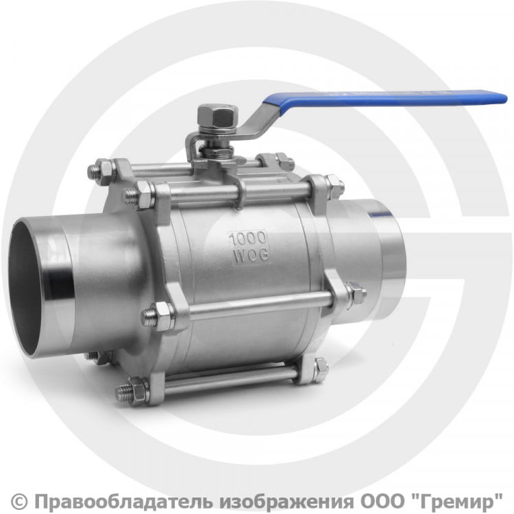 Кран нержавеющий под приварку Ду-100 (4