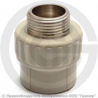 Муфта PP-R комбинированная серая НР (НАР) Дн 50-1 1/2" Wavin Ekoplastik