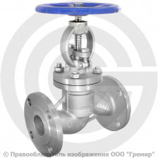 Клапан запорный (вентиль) нержавеющий фланцевый Ду-25 (1") Ру-16 (Т<180°С) NK-ZSf25/4