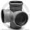 Крестовина PP-H двухплоскостная серая Дн 110-110-110 67гр б/нап в/к Ostendorf HT HTED