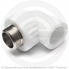 Угольник PP-R комбинированный белый НР (НАР) Дн 20-1/2" PRO VALFEX