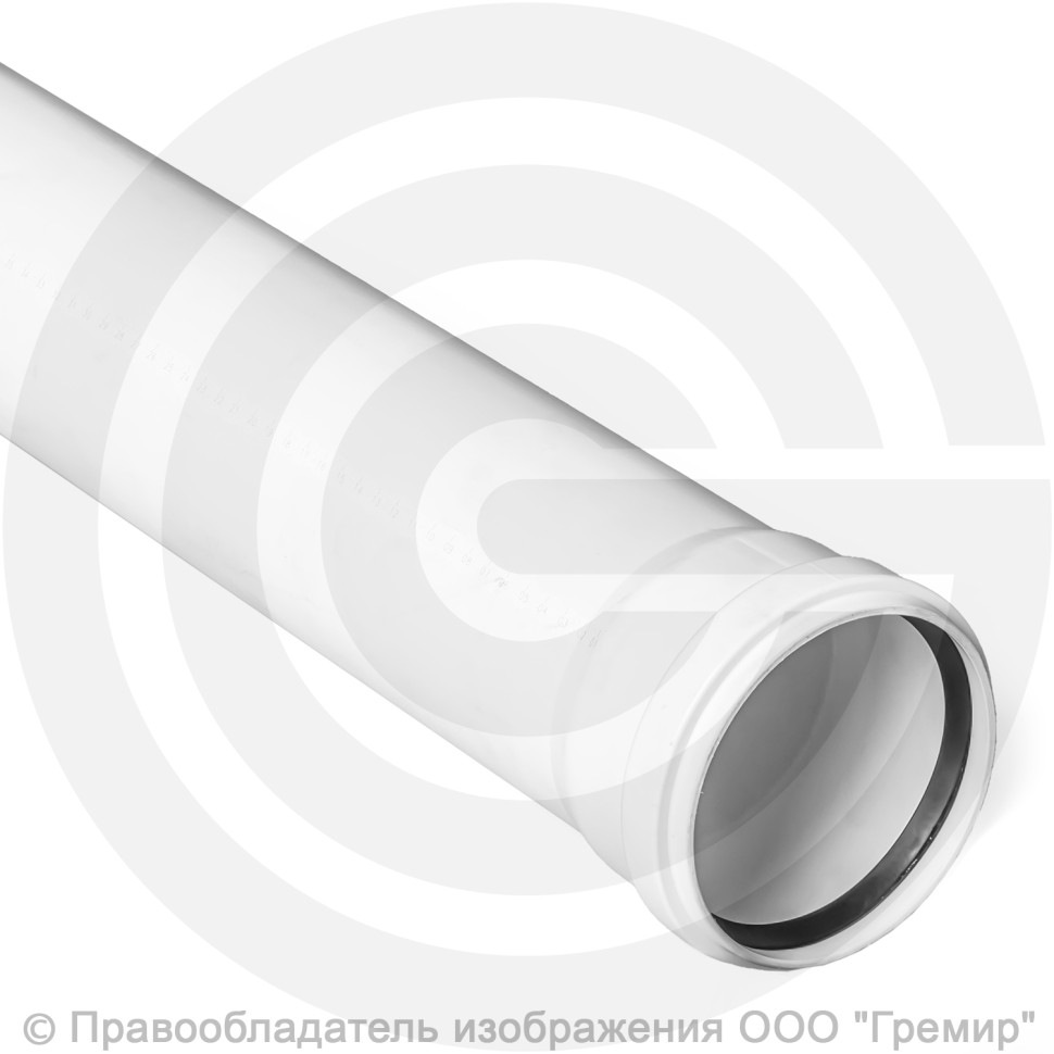 Pp Rtp 0128 Труба PP-M с раструбом бесшумная белая Дн 50х1,8 безнапорная L=0,25м в ...