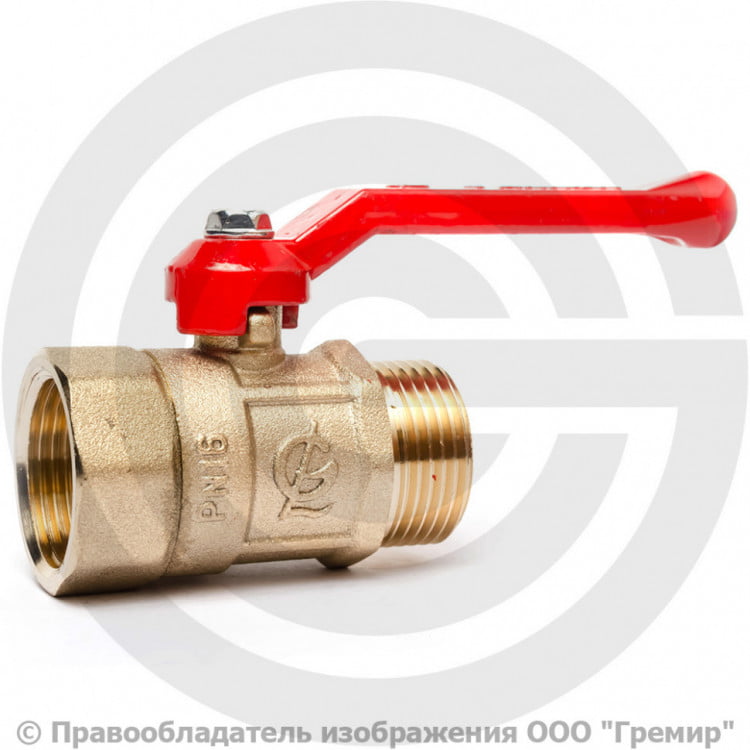 Кран латунный Ду-20 (3/4\") Ру-16 ВР-НР (ВН-НАР) рычаг ГАЛЛОП ПРАКТИК ...