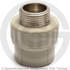 Муфта PP-R комбинированная серая НР (НАР) Дн 75-2 1/2" Wavin Ekoplastik