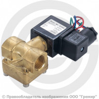Клапан электромагнитный латунный обратного действия закрытый Ду-15 (1/2") Ру-16 ВР (ВН) 24DC NK-0927200-24DC