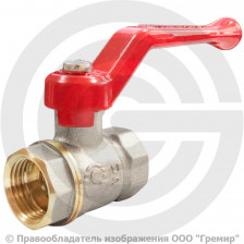 Кран латунный Ду-20 (3/4") Ру-40 ВР (ВН) муфтовый никель рычаг VALFEX 11Б27фт1М