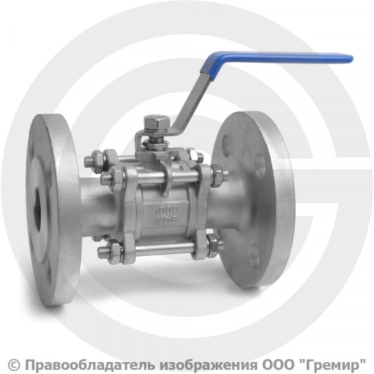 Кран шаровый нержавеющий (нержавейка) Ду-32 Ру-40 фланцевый AISI 304 NK ...