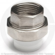 Муфта PP-R комбинированная разъемная белая ВР (ВН) Дн 40-1 1/2" Pro Aqua