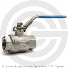 Кран нержавеющий AISI 304 Ду-15 (1/2") Ру-40 ВР (ВН) муфтовый полнопроходной Leadtek