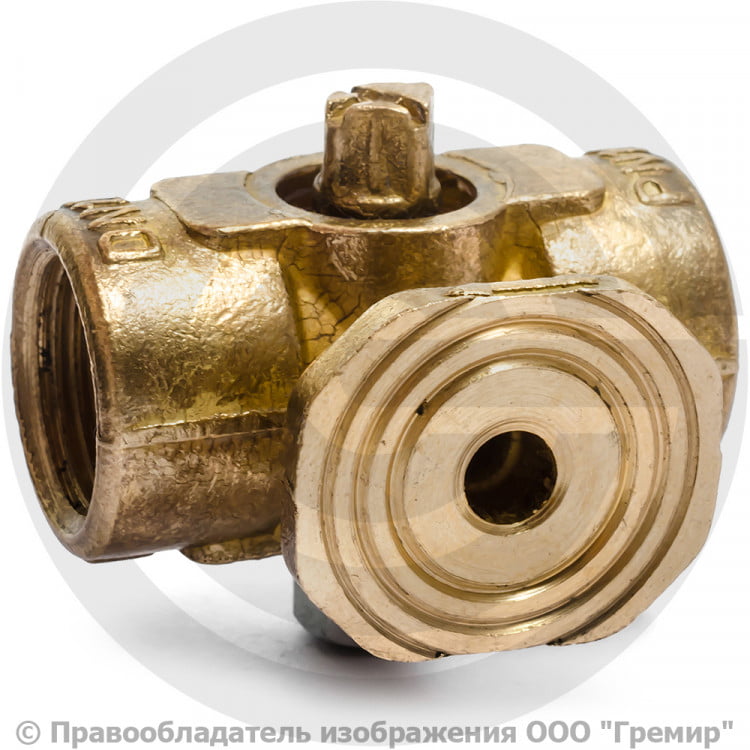 Кран трехходовой для манометра Ду-15 Ру-16 ВР (ВН) G1/2"-G1/2" с ...