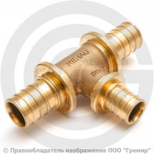 Тройник бронзовый переходной для PE-X труб Дн 32-25-32 RAUTITAN PLATINUM RX Rehau