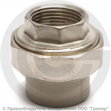 Муфта PP-R комбинированная разъемная серая ВР (ВН) Дн 50-1 1/2" Pro Aqua