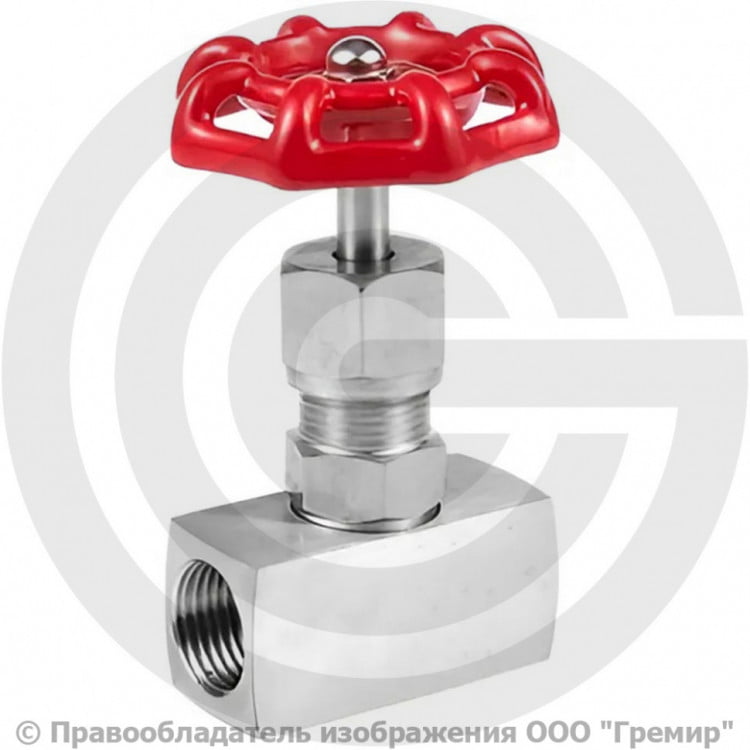 Клапан запорный игольчатый нержавеющий муфтовый Ду-10 (3/8") Ру-400 ВР ...