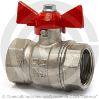 Кран латунный Ду-15 (1/2") Ру-40 ВР (ВН) муфтовый никель бабочка VALFEX 11Б27фт1М Кран латунный Ду-15 (1/2") Ру-40 ВР (ВН) муфтовый никель бабочка VALFEX 11Б27фт1М