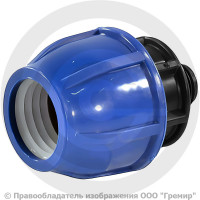 Муфта ПЭ компрессионная Дн 20-1/2" Ру-16 НР (НАР) RTP (РосТурПласт)