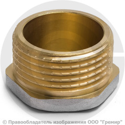 Заглушка латунная НР (НАР) Ду-20 (3/4") никель Aquasfera