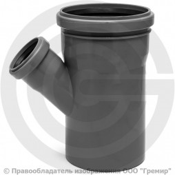Тройник PP-H переходной серый Дн 50-40 45гр б/нап в/к RTP (РосТурПласт)
