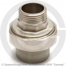 Муфта PP-R комбинированная разъемная серая НР (НАР) Дн 20-3/4" Pro Aqua