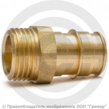 Муфта латунная для PE-X труб Дн 16-3/4" НР (НАР) РОС