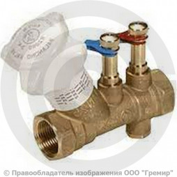 Клапан балансировочный ручной латунный муфтовый Ду-15 Ру-25 ВР (ВН) Kvs=2.7м3/ч без ниппелей R206B Giacomini