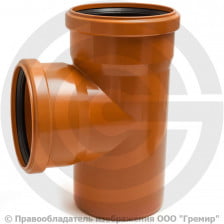 Тройник НПВХ (ПВХ) с раструбом коричневый Дн 250-160 87гр б/нап в/к Ostendorf KGEA