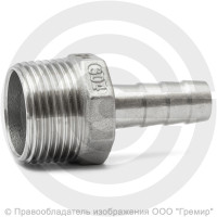 Штуцер под шланг "елочка" нержавеющий AISI 304 Ду 25-25мм (1"-25мм) Штуцер под шланг "елочка" нержавеющий AISI 304 Ду 25-25мм (1"-25мм)