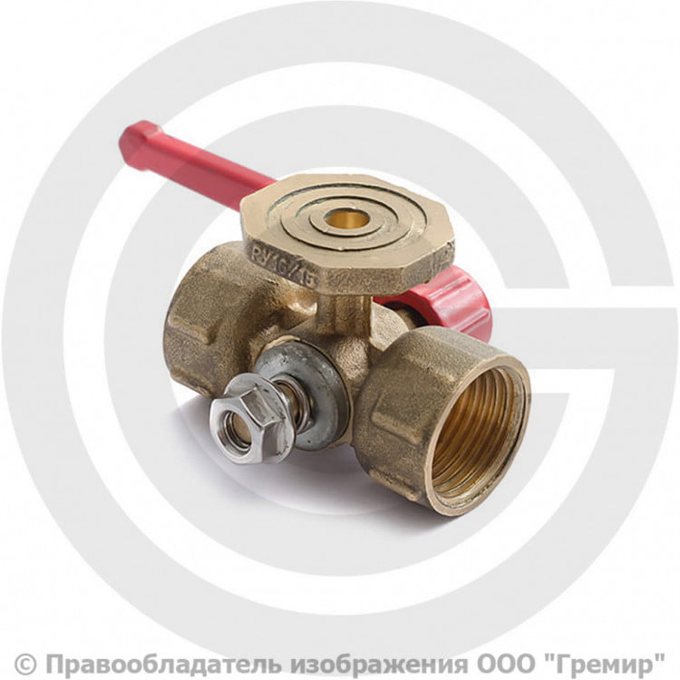 Кран трехходовой для манометра Ду-15 Ру-16 ВР G1/2"-М20х1,5 с фланцем и ...
