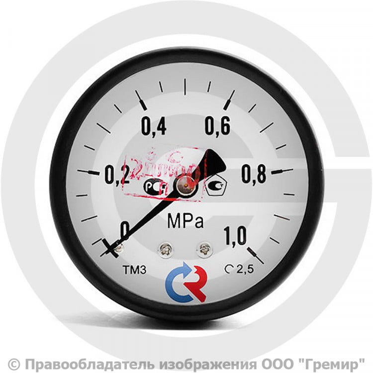 Манометр осевой диаметр 63мм 0-10 кгс/см2 (0-1,0 МПа) G1/4\" ТМ-310Т.00 ...