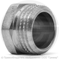 Заглушка латунная НР (НАР) Ду-15 (1/2") никель LD