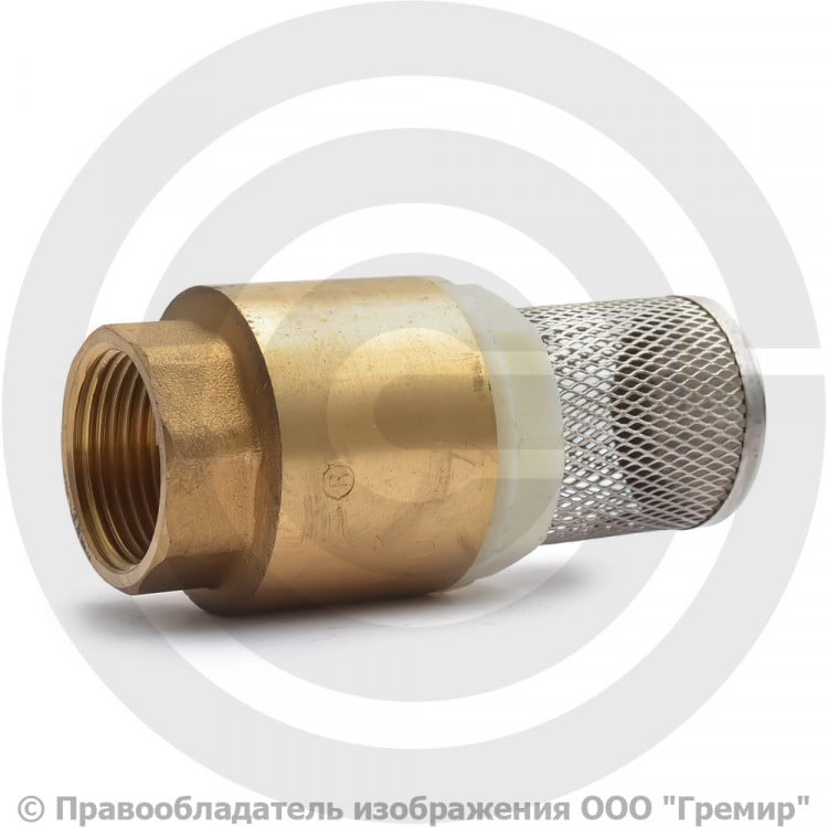 Клапан обратный осевой приемный с сеткой Ду-20 (3/4") Ру-16 ВР (ВН ...
