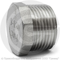 Заглушка нержавеющая AISI 304 6-ти гранная НР (НАР) Ду-6 (1/8")