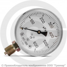 Манометр радиальный диаметр 100мм 0-600 кгс/см2 (0-60,0 МПа) М20х1,5 МТ-100 Багория