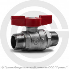 Кран латунный Ду-20 (3/4") Ру-42 НР (НАР) хром бабочка Giacomini R253D