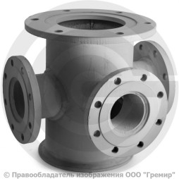 Тройник с пожарной подставкой фланцевый ППТФ стальной Ду 300-300