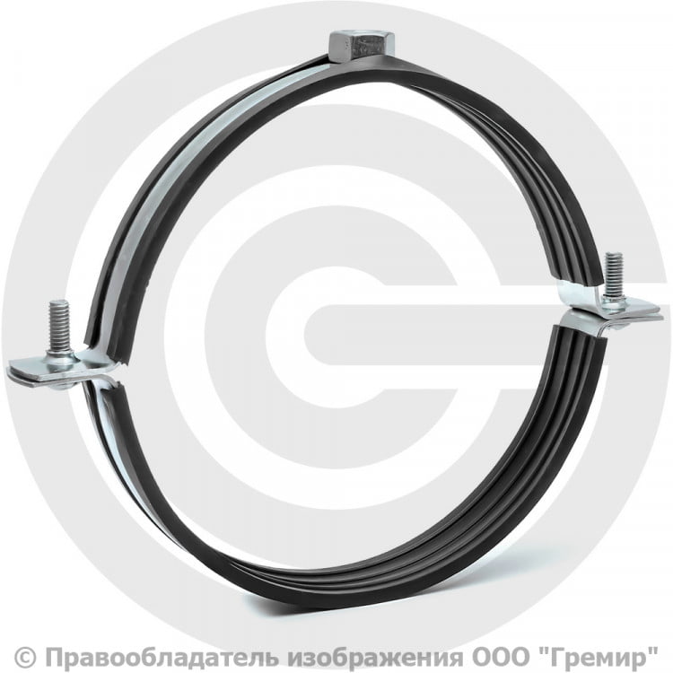Хомут крепежный оцинкованный Ду-125 (Дн 135-143) (5\") М16 б/к | Гремир